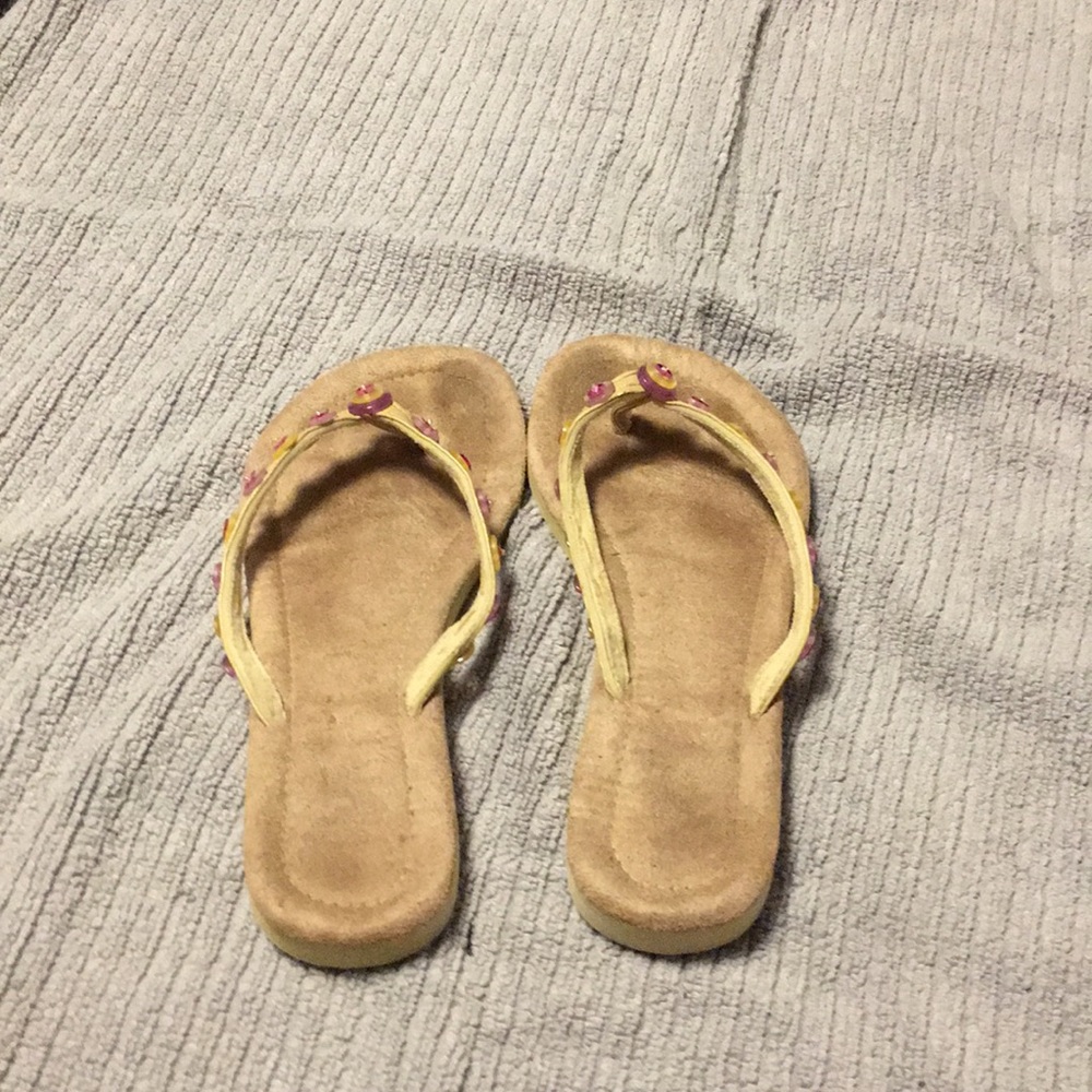 Girls button beaded sandals